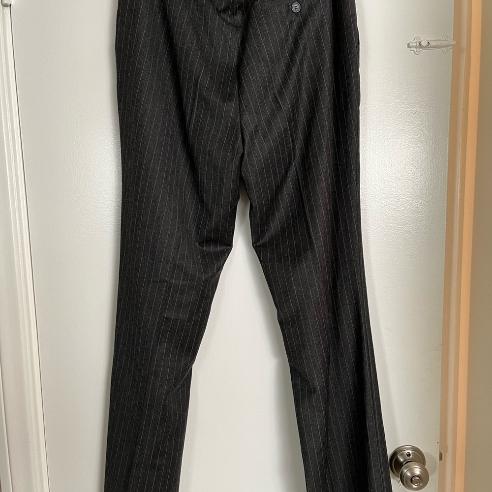 L.K. BENNETT Classic trousers. Charcoal with very pale blue pin stripes. NWT.